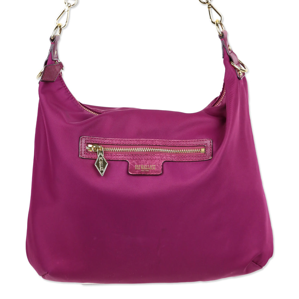 MZ Wallace purple  Leather strap  with Gold Accents MZ Wallace Large Kate Bedford Plum Purple Nylon Leather  main image 2