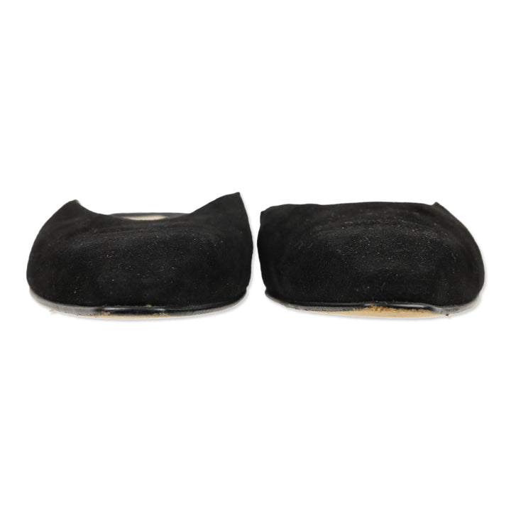 Manolo Blahnik Black Suede Flat Mules