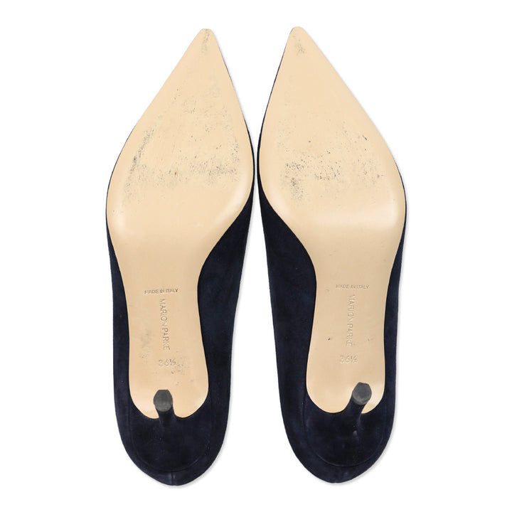 Marion Parke Navy Suede Classic Pump 70