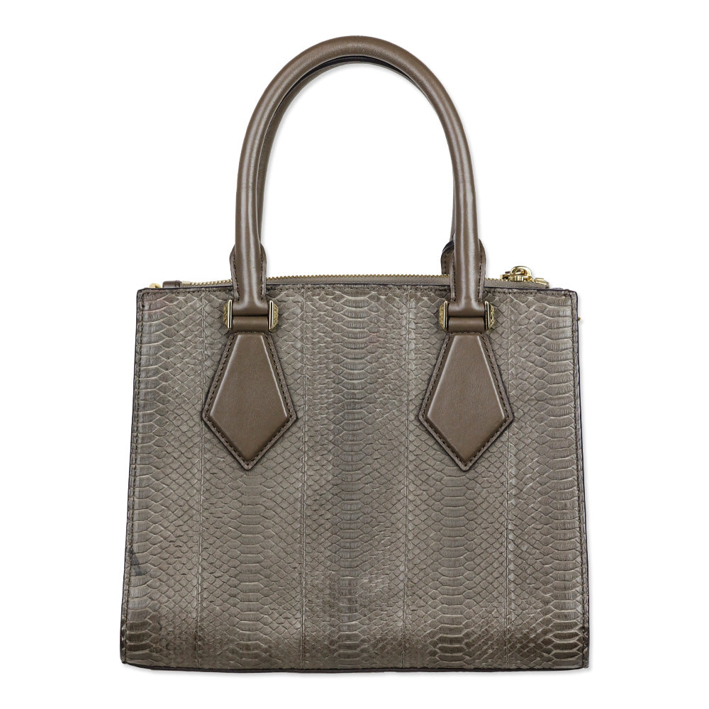 Michael Kors Collection Taupe Python Casey Small Satchel