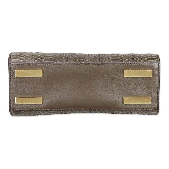 Michael Kors Collection Taupe Python Casey Small Satchel