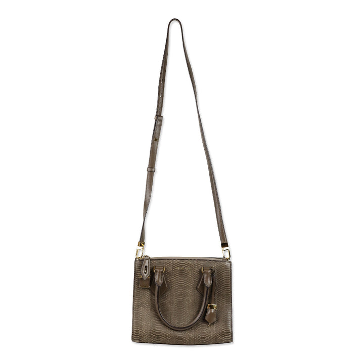 Michael Kors Collection Taupe Python Casey Small Satchel