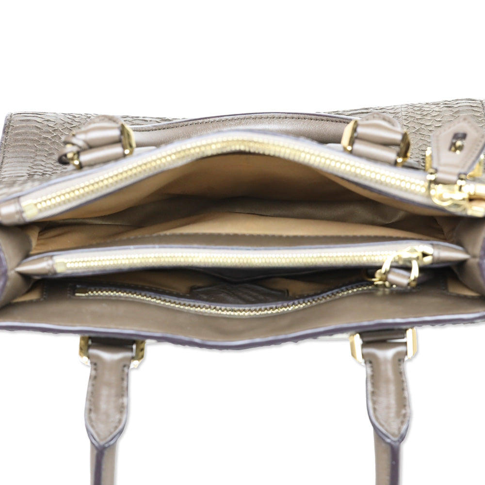 Michael Kors Collection Taupe Python Casey Small Satchel