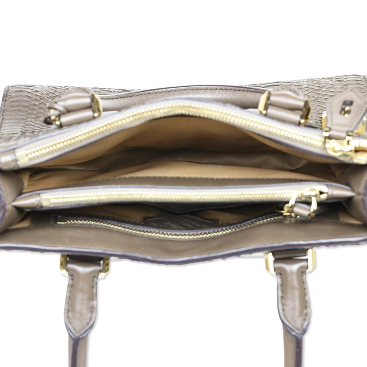 Michael Kors Collection Taupe Python Casey Small Satchel