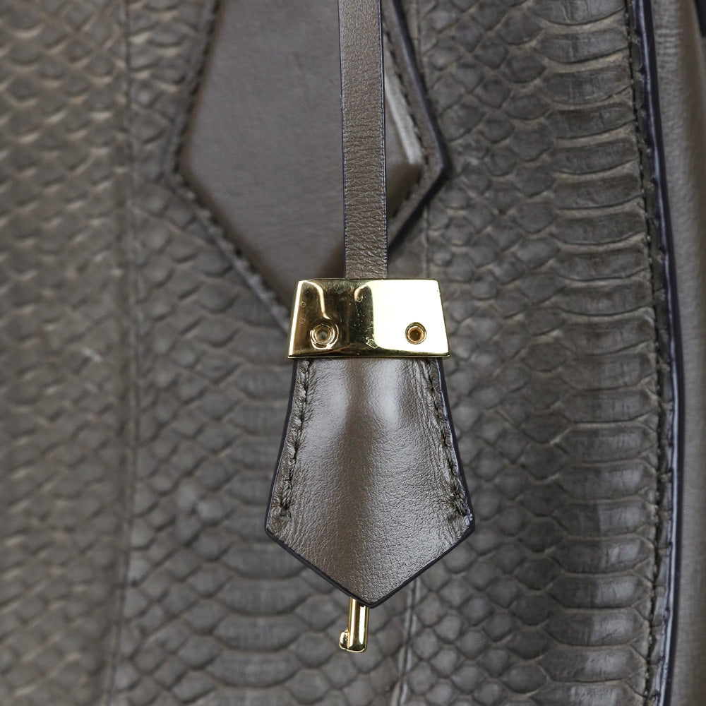 Michael Kors Collection Taupe Python Casey Small Satchel