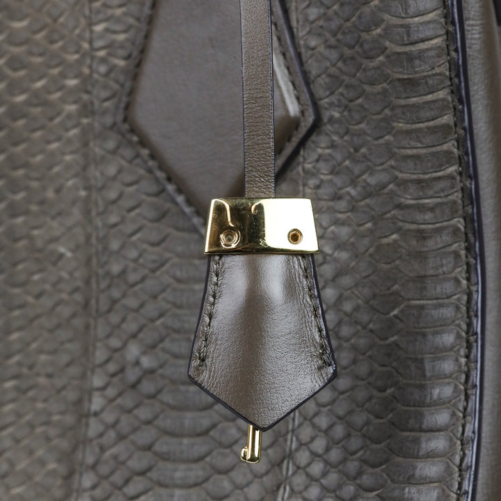 Michael Kors Collection Taupe Python Casey Small Satchel