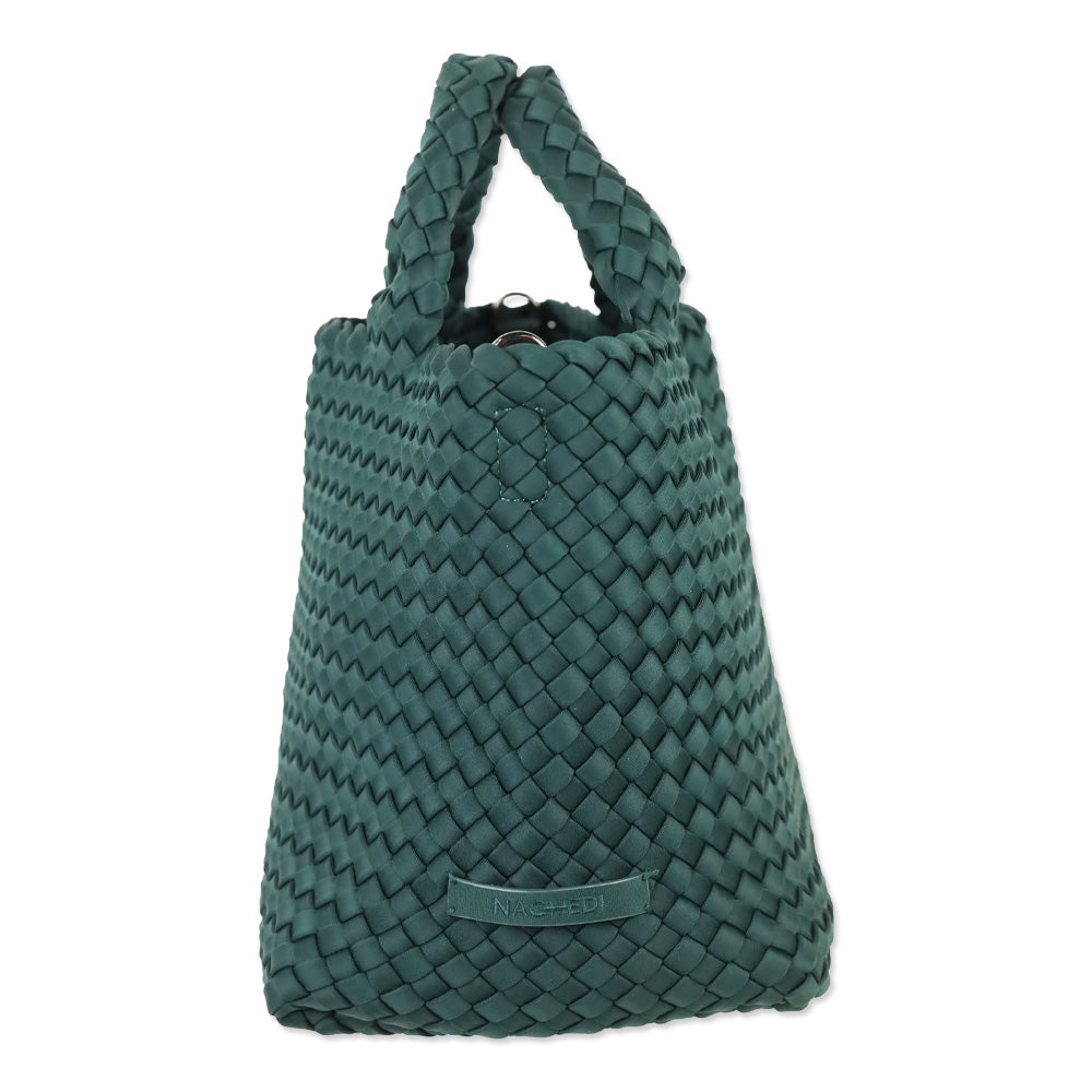 Naghedi Emerald Green Woven Neoprene St. Barths Small Tote