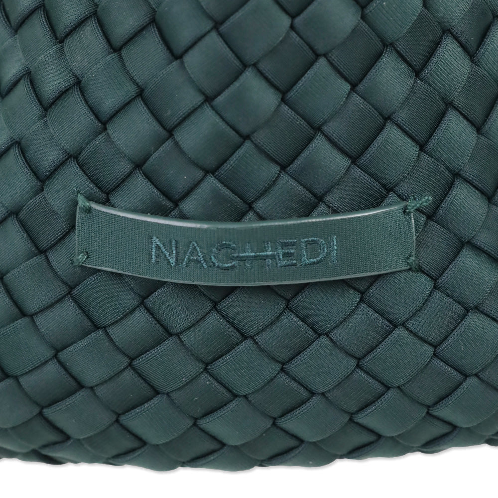 Naghedi Emerald Green Woven Neoprene St. Barths Small Tote
