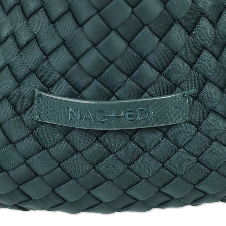 Naghedi Emerald Green Woven Neoprene St. Barths Small Tote