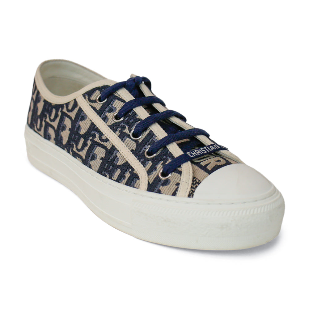 Christian Dior Walk'N'Dior Navy Oblique Embroidered Sneakers