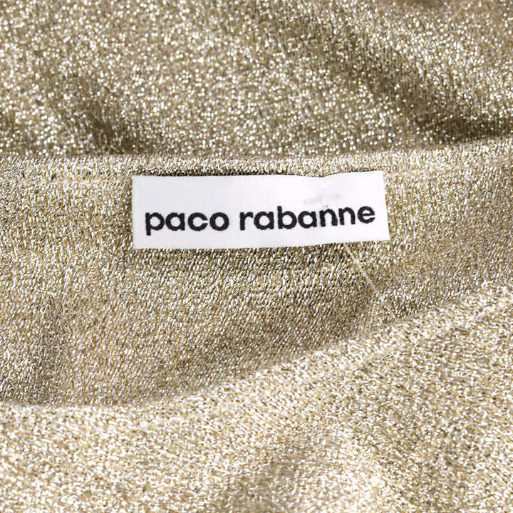 Paco Rabanne Gold Sleeveless Drapé Pression Maxi Dress