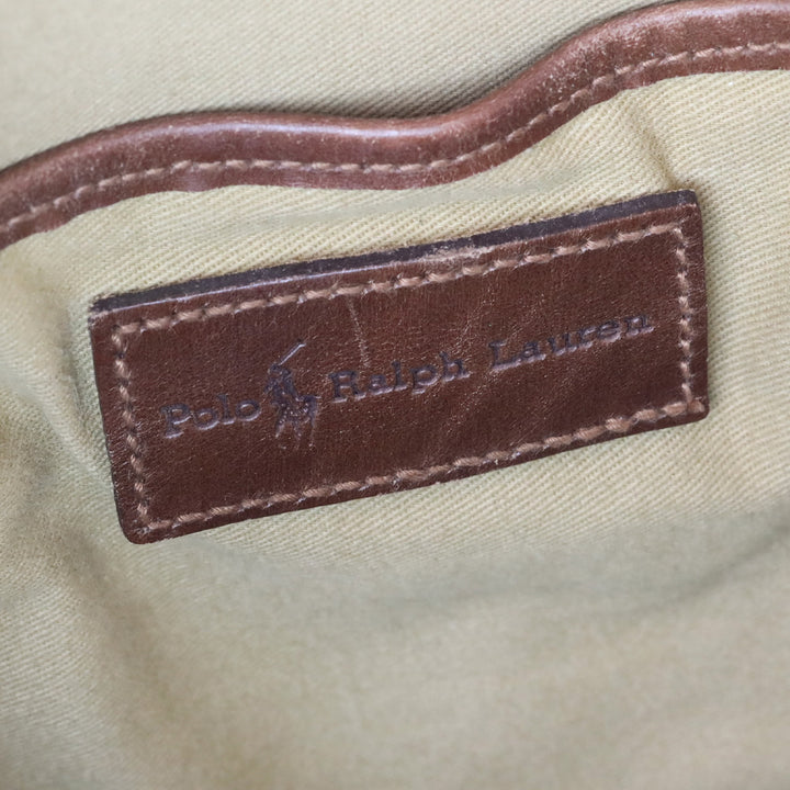 Polo Ralph Lauren Tan Houndstooth Print Large Tote with Gold Hardware