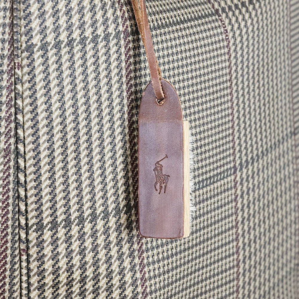 Polo Ralph Lauren Tan Houndstooth Print Large Tote with Gold Hardware