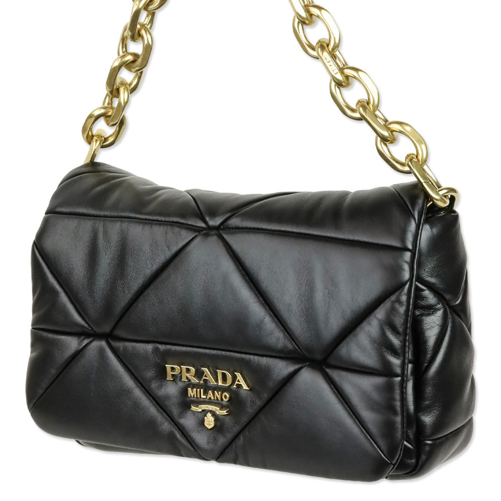 Prada Black Nappa Patchwork System Shoulder Bag
