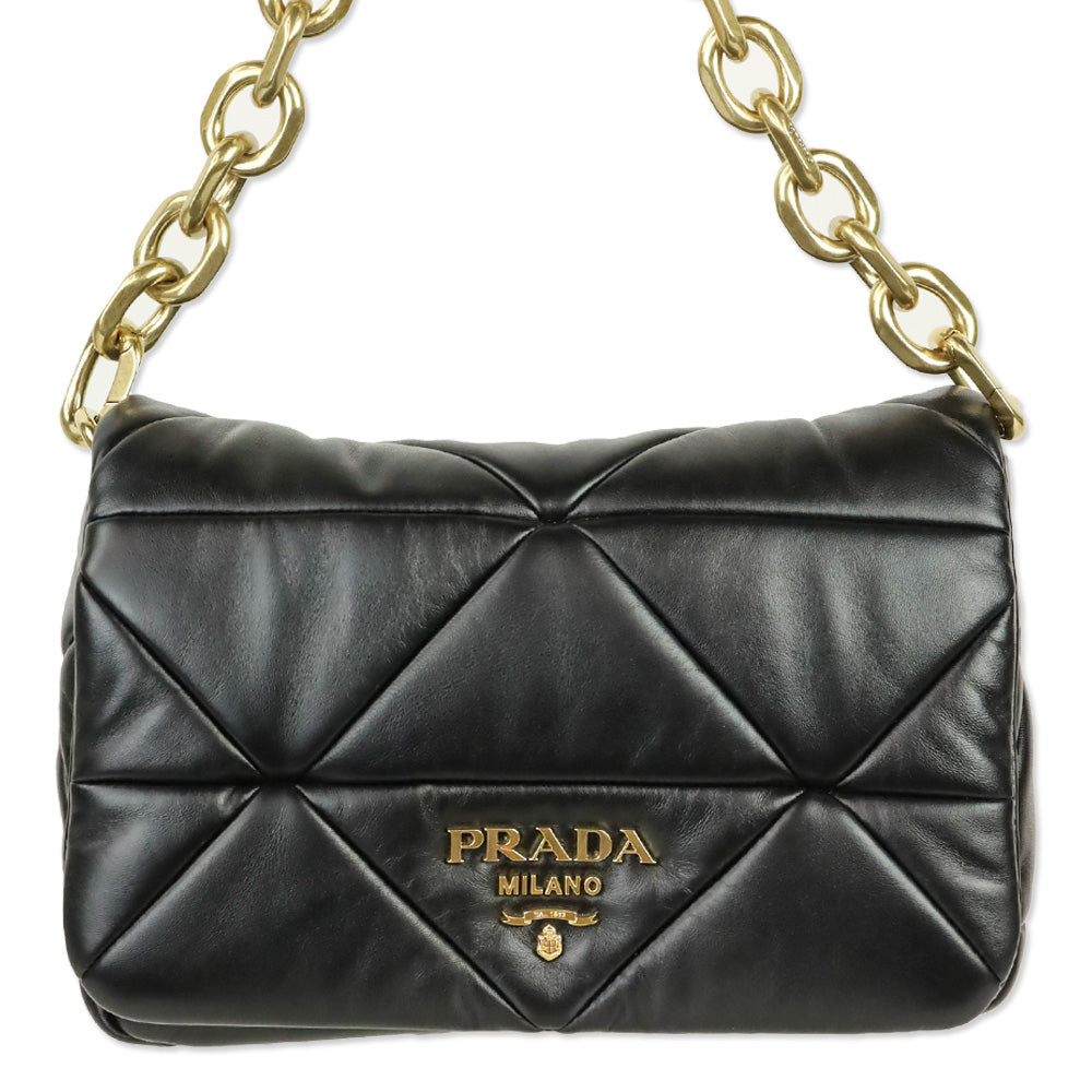 Prada Black Nappa Patchwork System Shoulder Bag