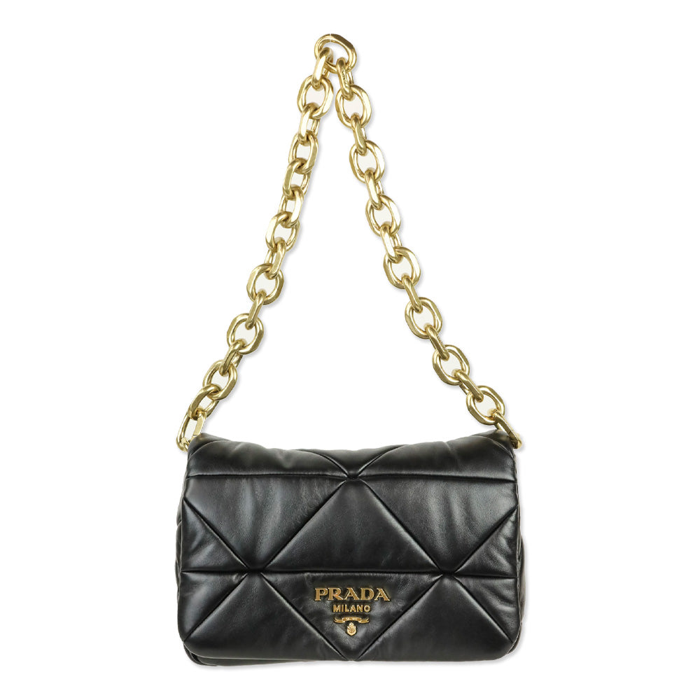 Prada Black Nappa Patchwork System Shoulder Bag
