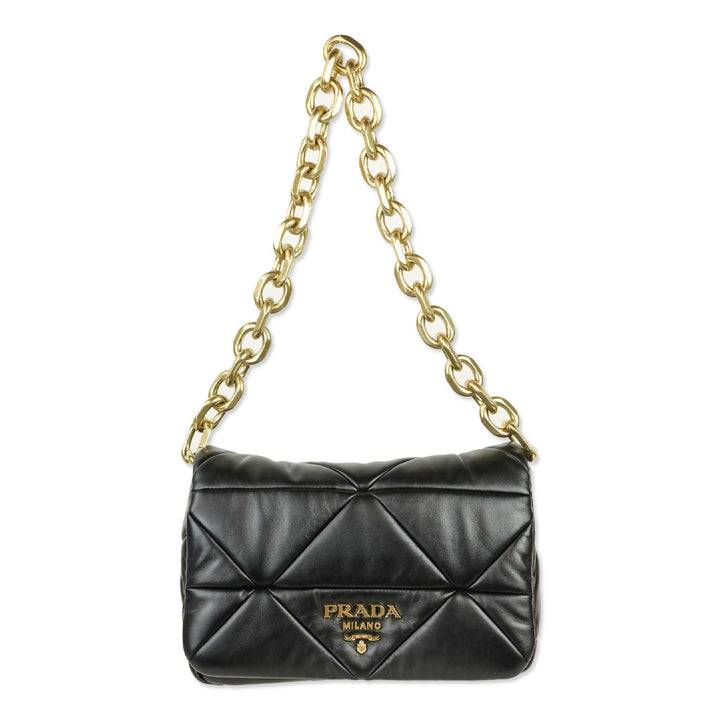 Prada Black Nappa Patchwork System Shoulder Bag