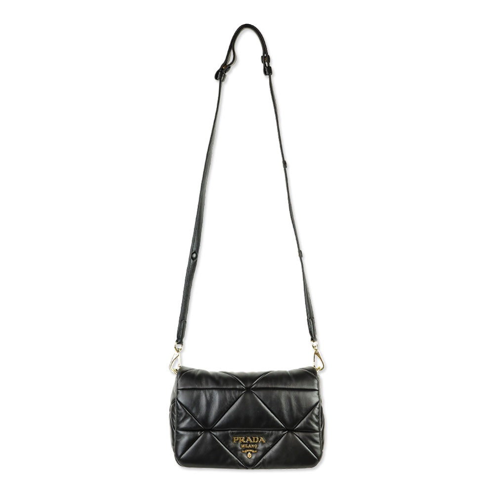 Prada Black Nappa Patchwork System Shoulder Bag