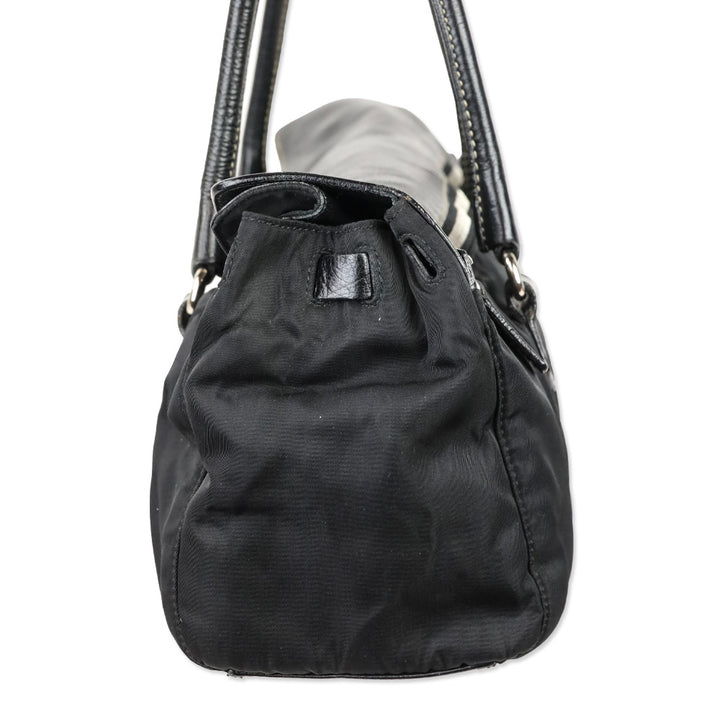 Prada Black Tessuto and Leather Easy Shoulder Bag