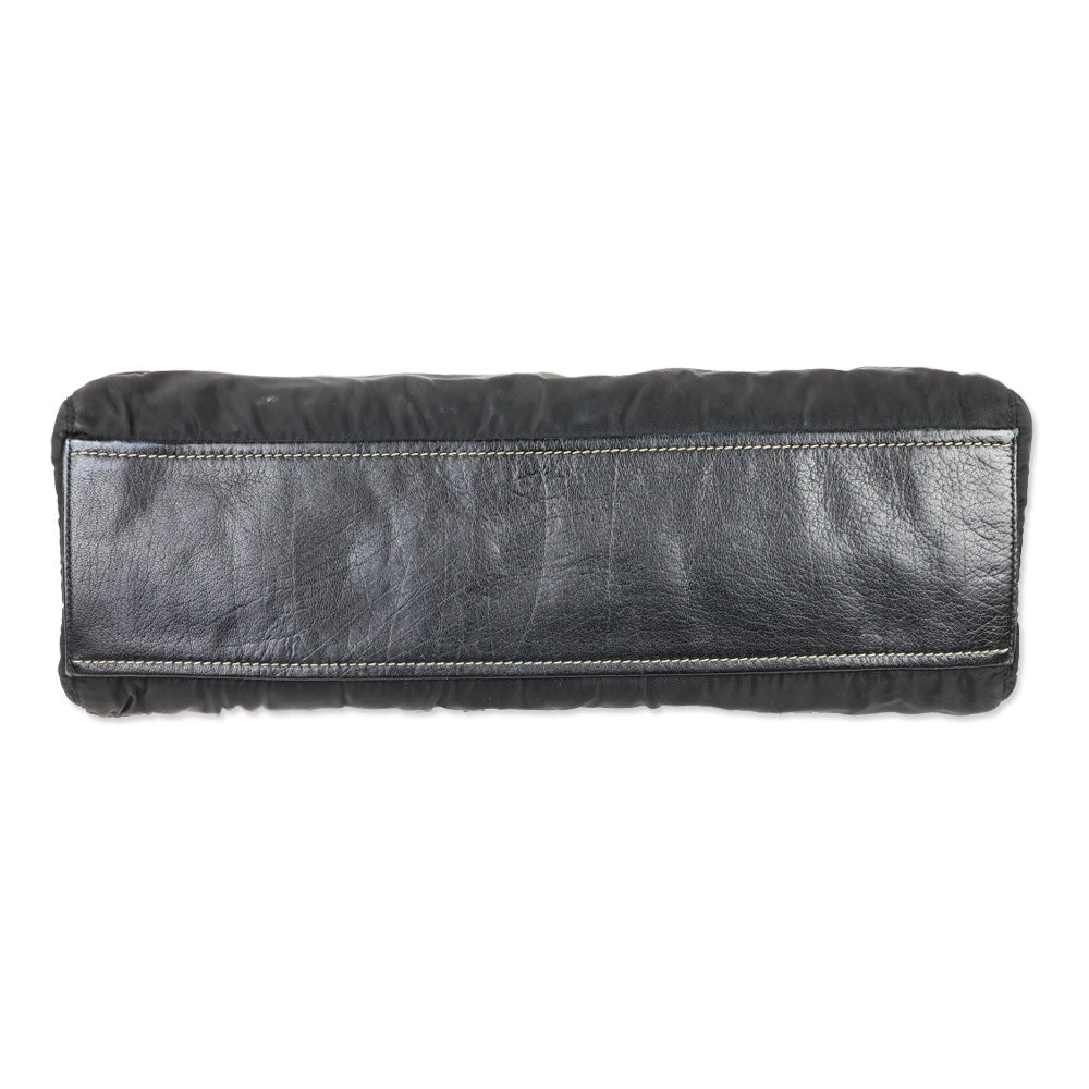 Prada Black Tessuto and Leather Easy Shoulder Bag