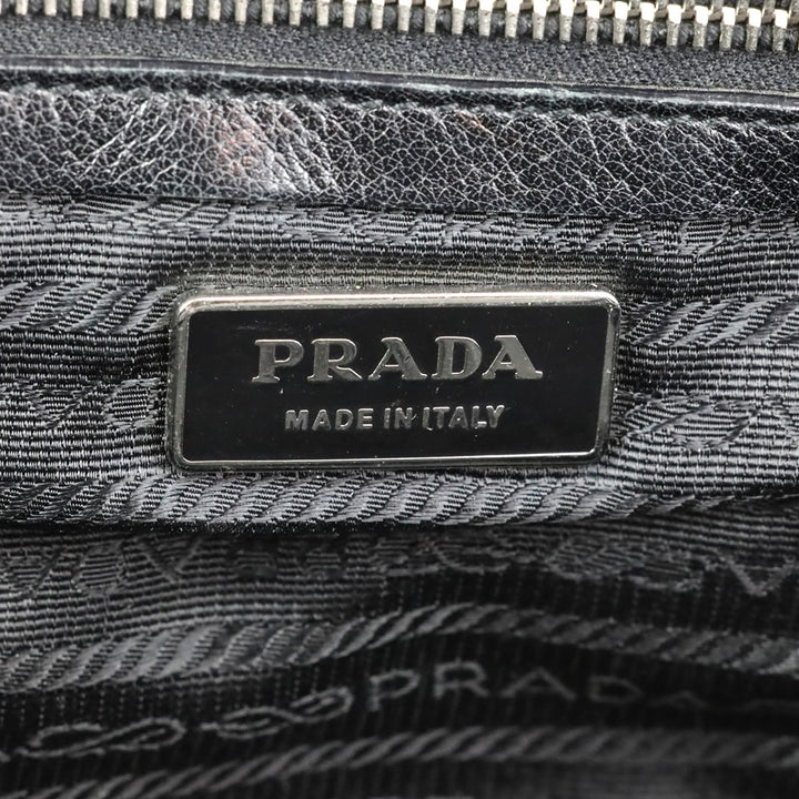 Prada Black Tessuto and Leather Easy Shoulder Bag