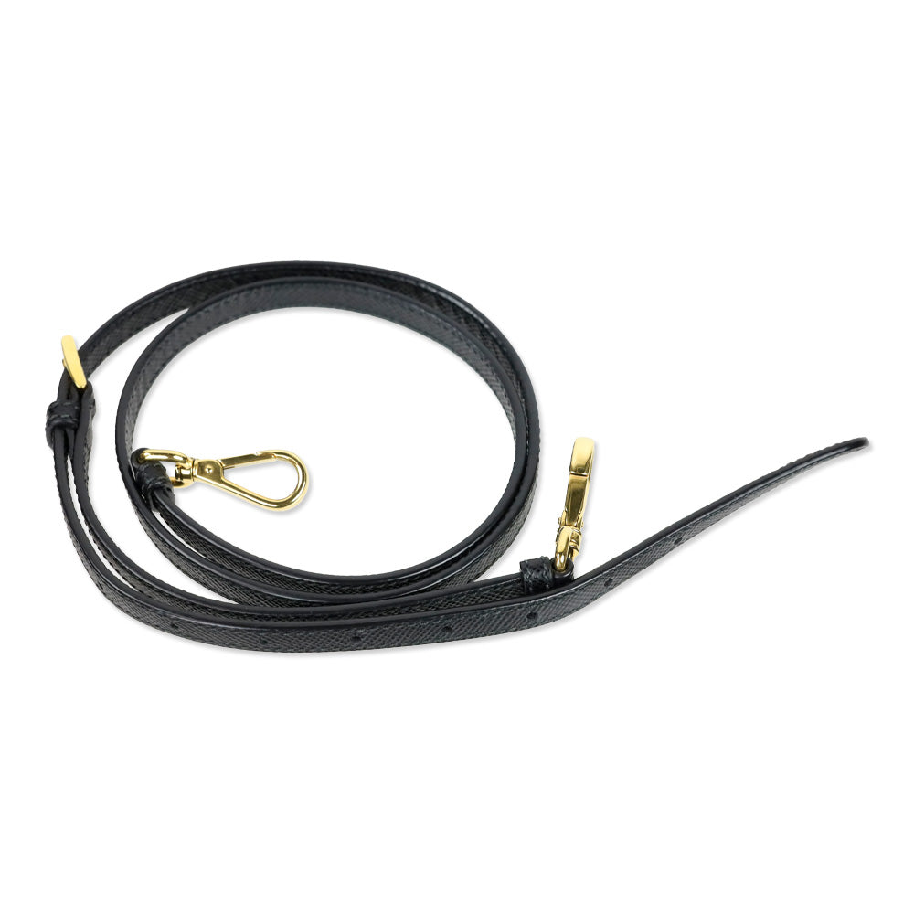 Prada Black/Fiery Red Saffiano Leather Cuir Medium Double Bag