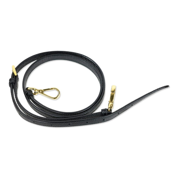 Prada Black/Fiery Red Saffiano Leather Cuir Medium Double Bag