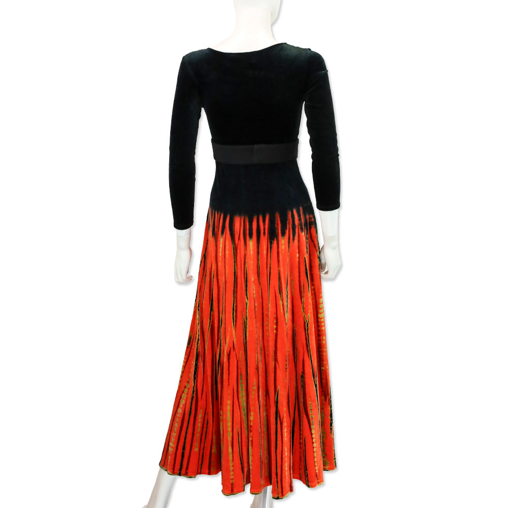 Proenza Schouler Tie-Dye Ombre Velvet Scoop Neck Long Sleeve Maxi Dress