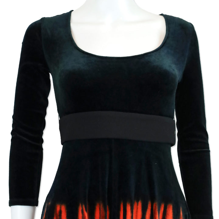 Proenza Schouler Tie-Dye Ombre Velvet Scoop Neck Long Sleeve Maxi Dress