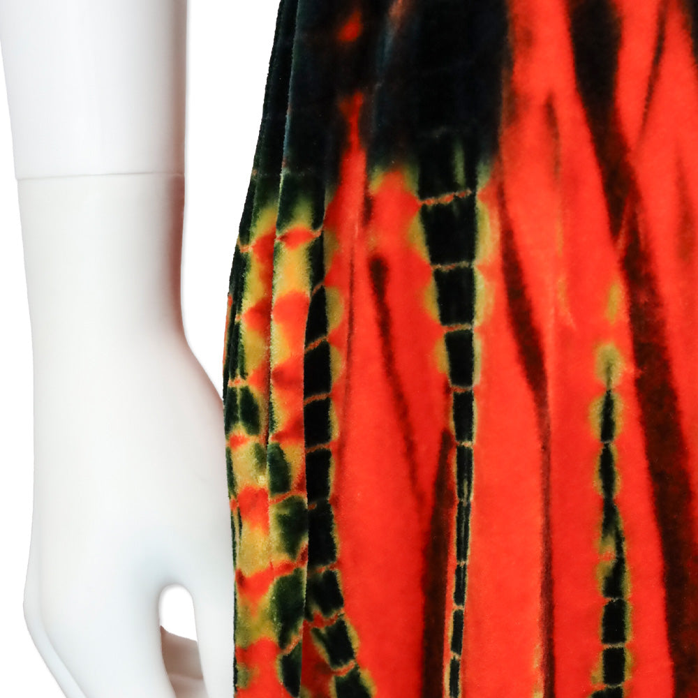 Proenza Schouler Tie-Dye Ombre Velvet Scoop Neck Long Sleeve Maxi Dress