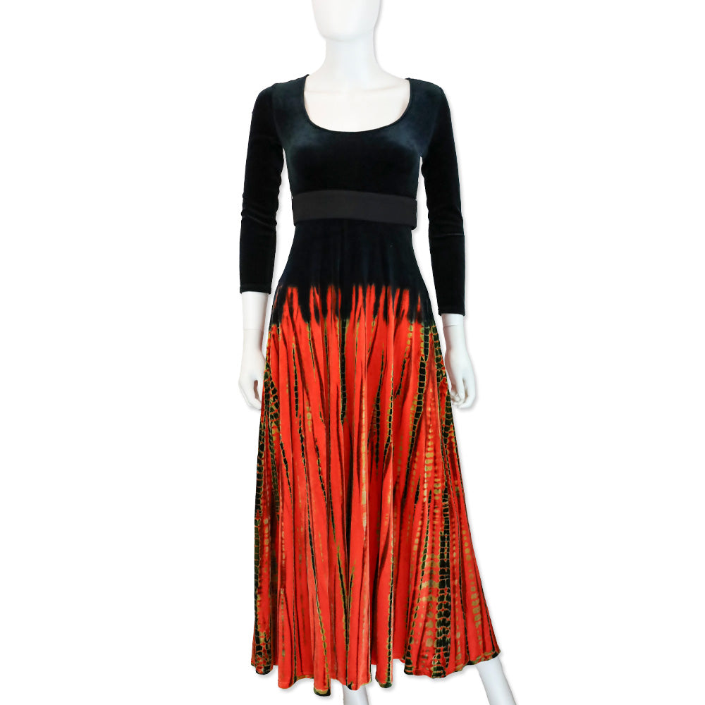 Proenza Schouler Tie-Dye Ombre Velvet Scoop Neck Long Sleeve Maxi Dress