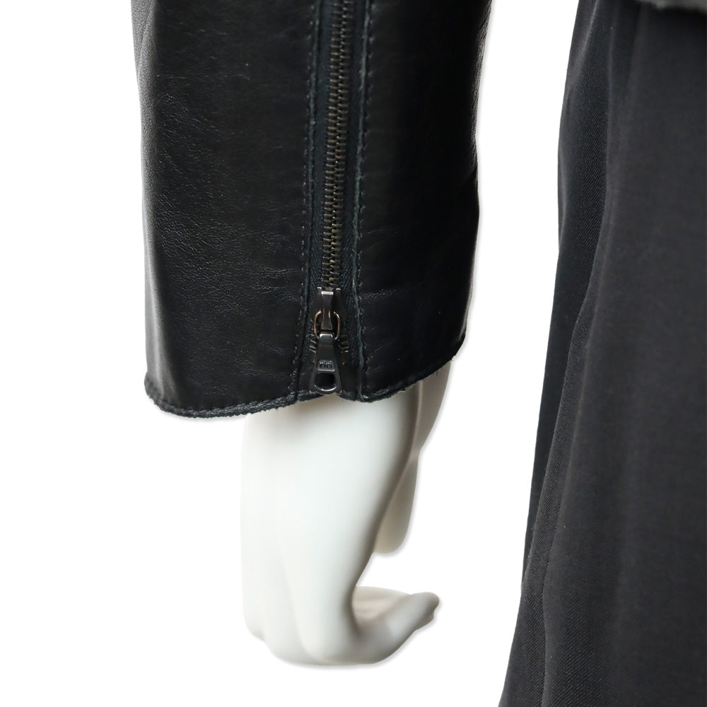 Rag + Bone Black Leather Zip Peplum Jacket