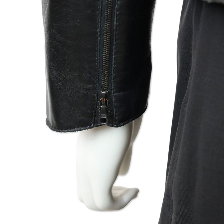 Rag + Bone Black Leather Zip Peplum Jacket