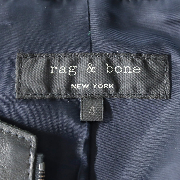 Rag + Bone Black Leather Zip Peplum Jacket