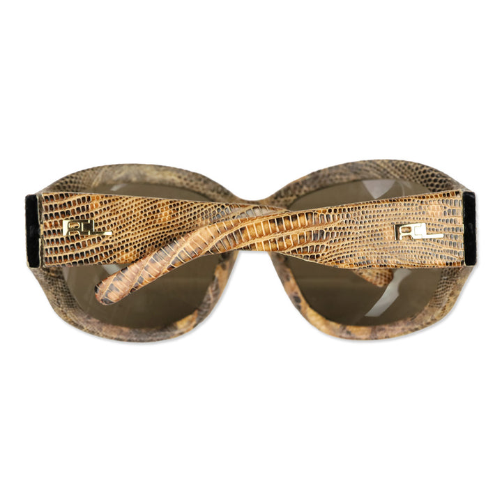 Ralph Lauren Brown Snakeskin Wrapped Round Sunglasses