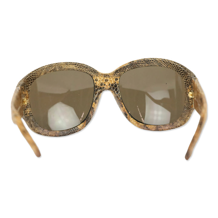 Ralph Lauren Brown Snakeskin Wrapped Round Sunglasses