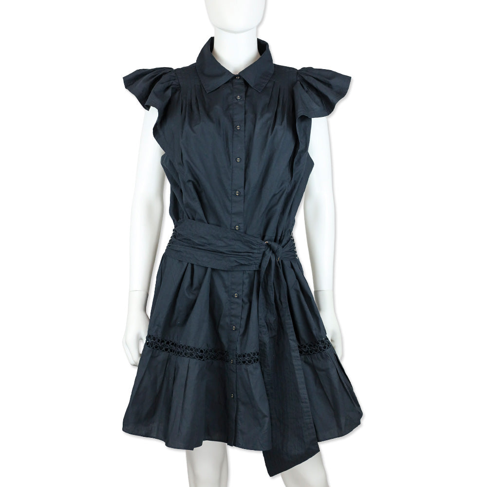 Ramy Brook Black Embroidered Marceline Cotton Poplin Mini Dress | DBLTKE Luxury Consignment Boutique Ramy Brook Black Embroidered Marceline Cotton Poplin Mini Dress | DBLTKE Luxury Consignment Boutique