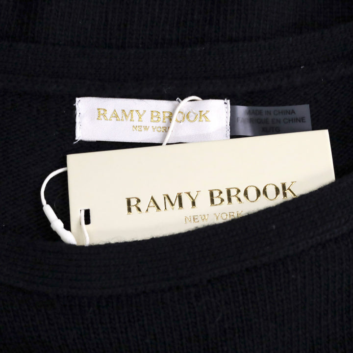 Ramy Brook Black Knit Mirror Studded Celine Sweater Dress