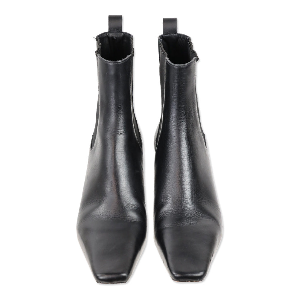 Reformation Roberta Black Leather Chelsea Ankle Boot