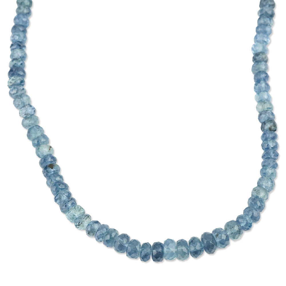 Rhapsody 950 Platinum Santa Maria Aquamarine Graduated Single Strand Beaded Necklace