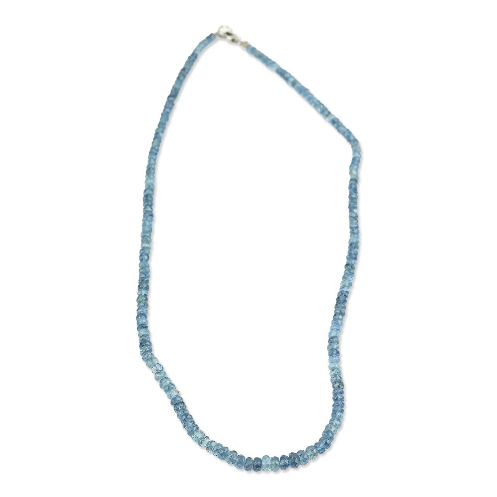 Rhapsody 950 Platinum Santa Maria Aquamarine Graduated Single Strand Beaded Necklace
