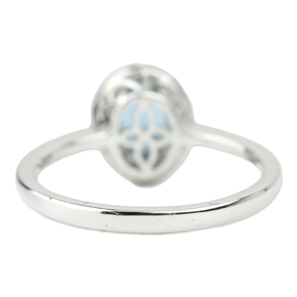 Rhapsody Santa Maria Aquamarine and Diamond Ring in 950 Platinum