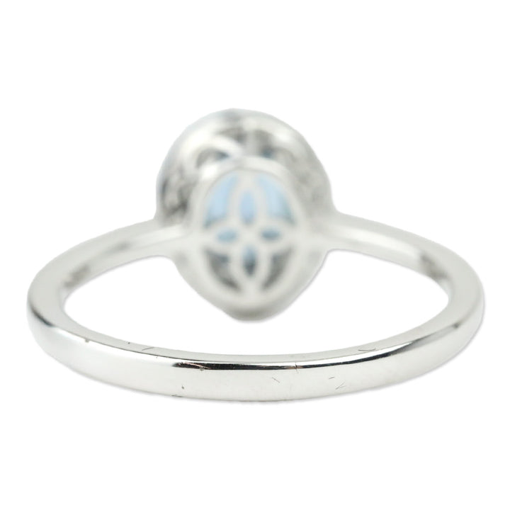 Rhapsody Santa Maria Aquamarine and Diamond Ring in 950 Platinum