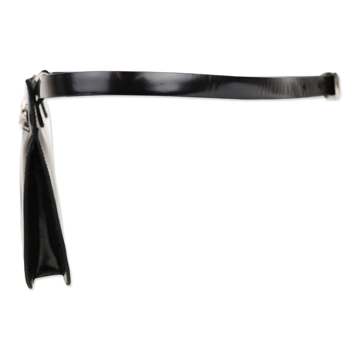 Salvatore Ferragamo Black Patent Leather Gancini Zipper Belt Bag