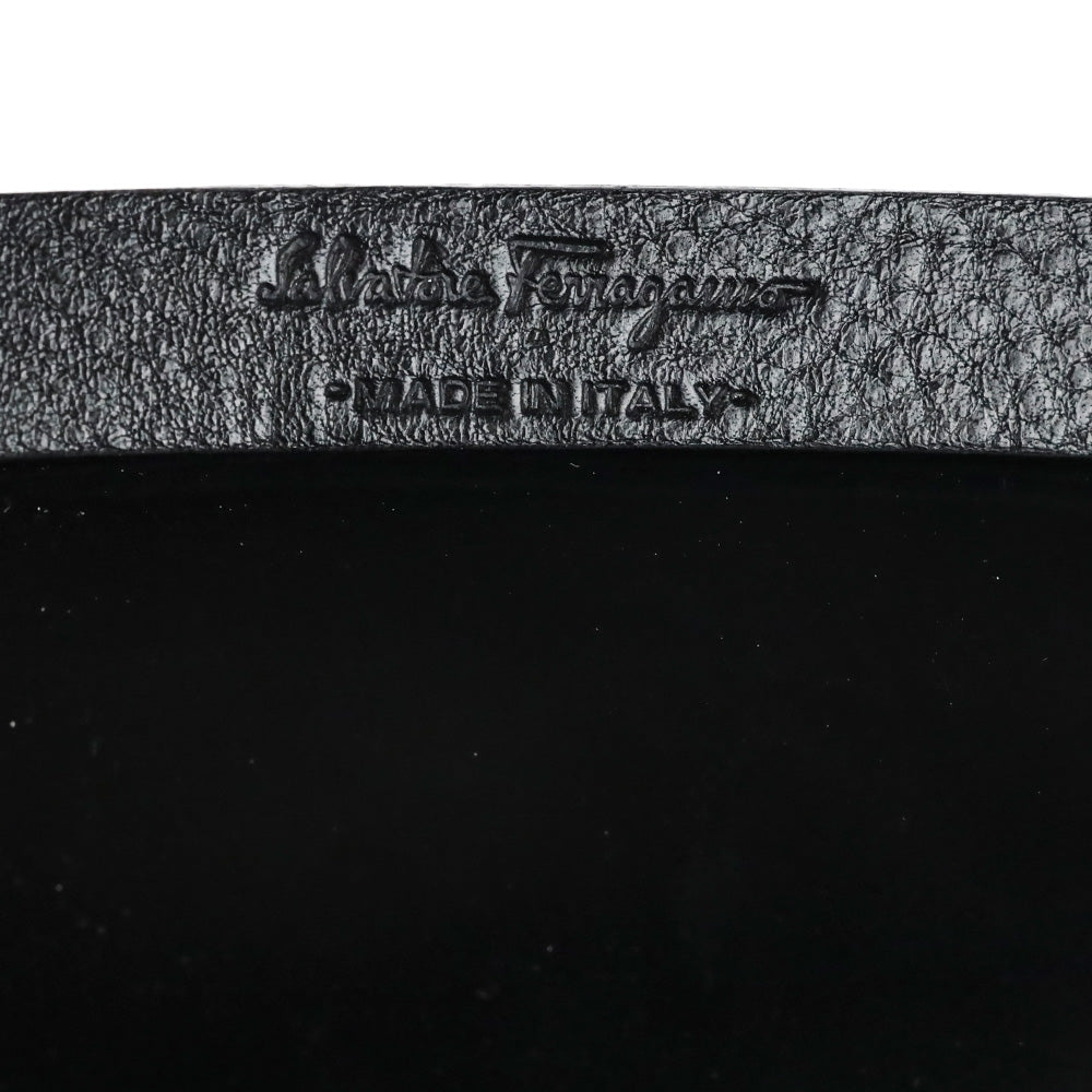 Salvatore Ferragamo Black Patent Leather Gancini Zipper Belt Bag