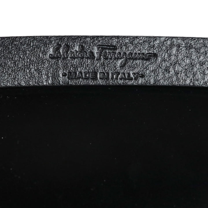 Salvatore Ferragamo Black Patent Leather Gancini Zipper Belt Bag