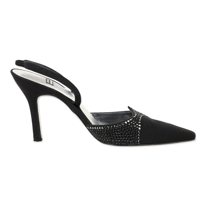 Stuart Weitzman Stardust Black Peau Slingback Pump