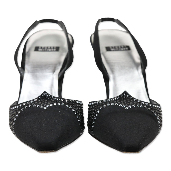 Stuart Weitzman Stardust Black Peau Slingback Pump