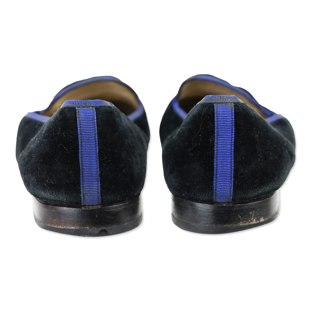 Stubbs & Wootton Angel Cherub Black Velvet Flats