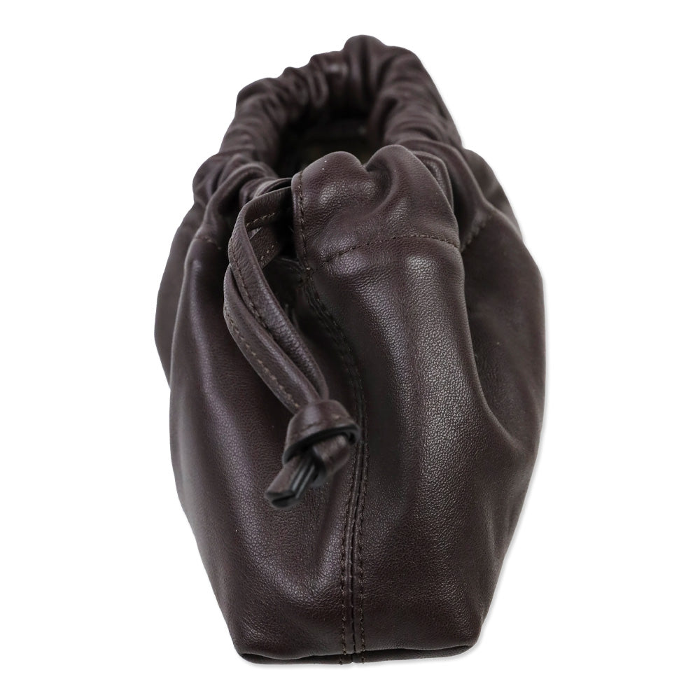 Studio Amelia Chocolate Calf Leather Mini Drawstring Bag